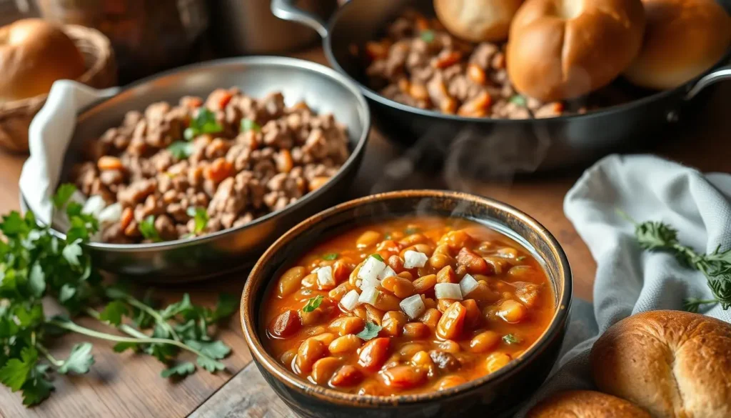 baked beans with hamburger recipe​
